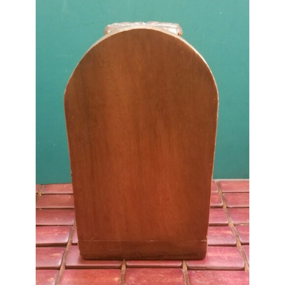 Vintage Mid Century Hand Carved Wood Pineapple Bookend 7"x6"x4" - Picture 4 of 4